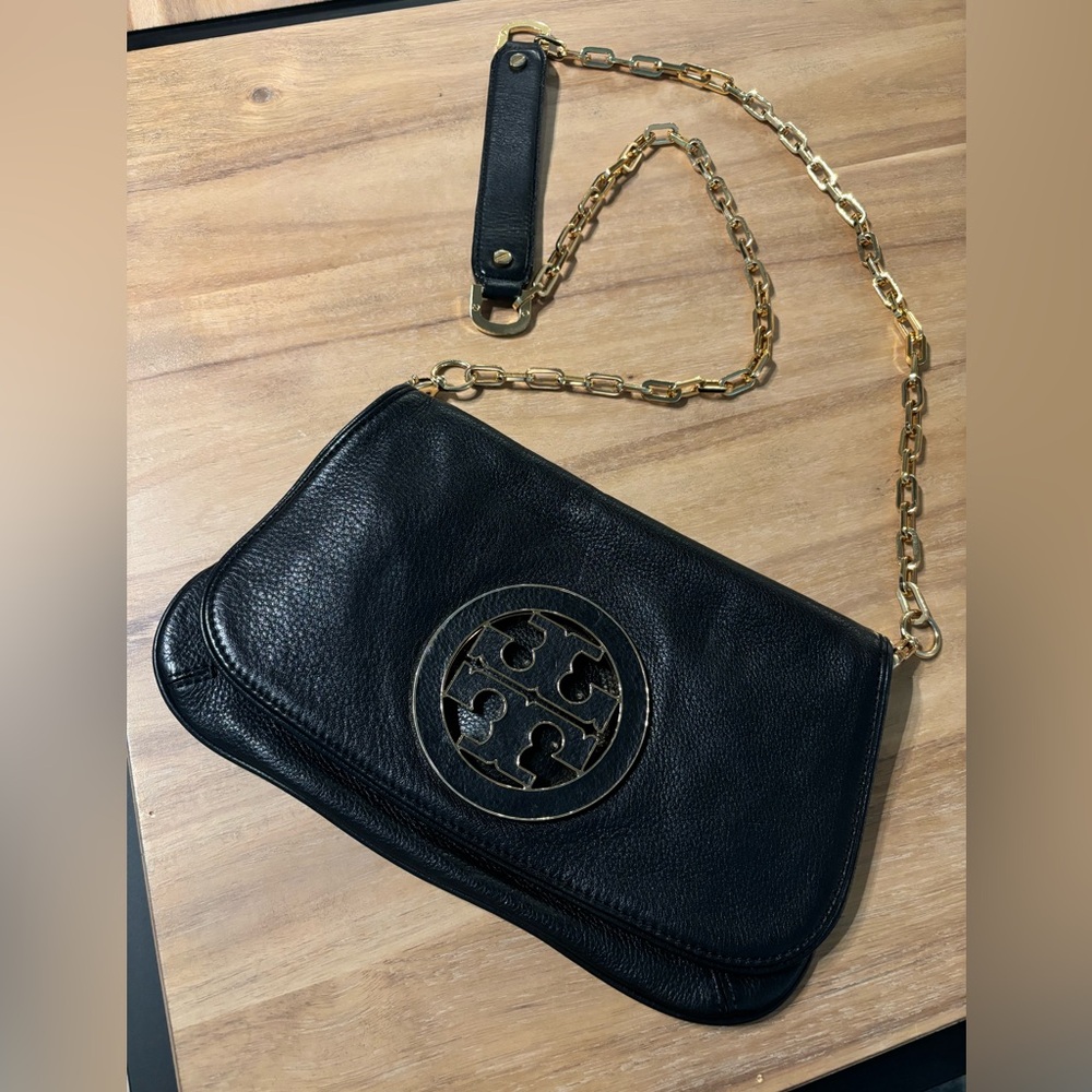 Tory Burch Black Leather Crossbody Purse